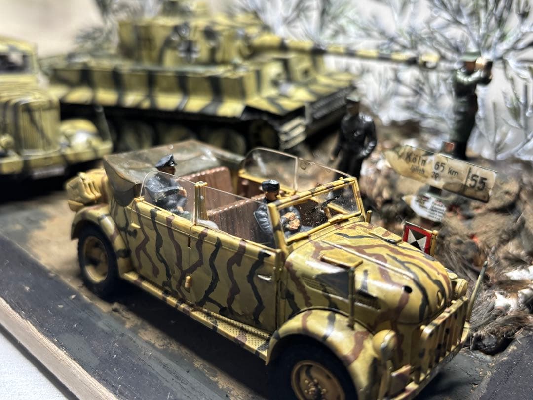 戦車　ジオラマ　ドイツ軍　タイガー戦車等　1／４８ 素人作品のためご了承ください