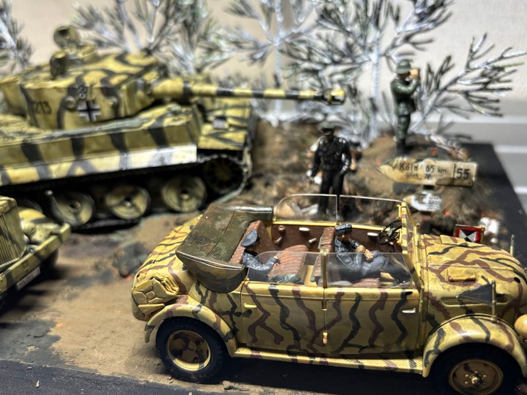 戦車　ジオラマ　ドイツ軍　タイガー戦車等　1／４８ 素人作品のためご了承ください