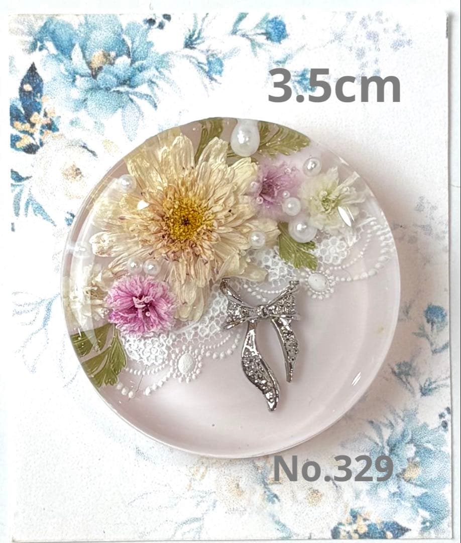 メル30077様　レジンヘアゴム ポニーフック　ドライフラワー　No.321