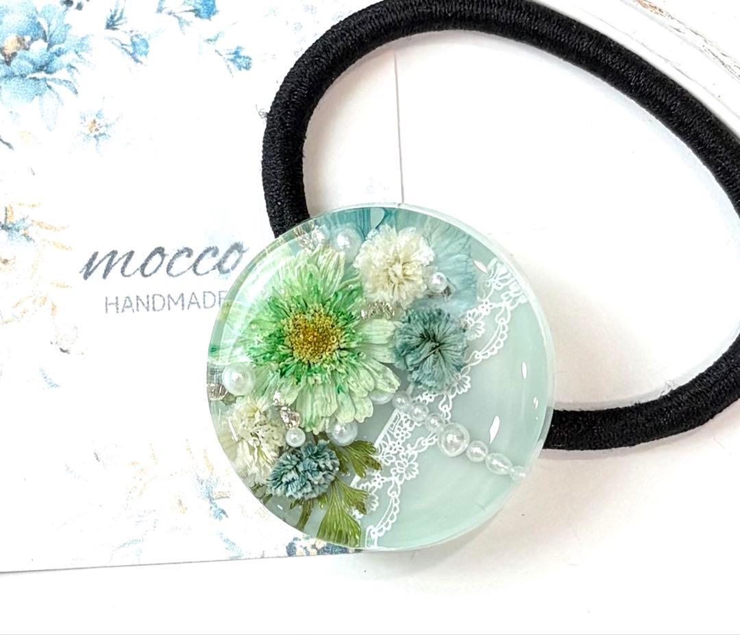 メル30077様　レジンヘアゴム ポニーフック　ドライフラワー　No.321