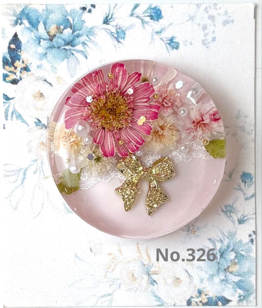 メル30077様　レジンヘアゴム ポニーフック　ドライフラワー　No.321