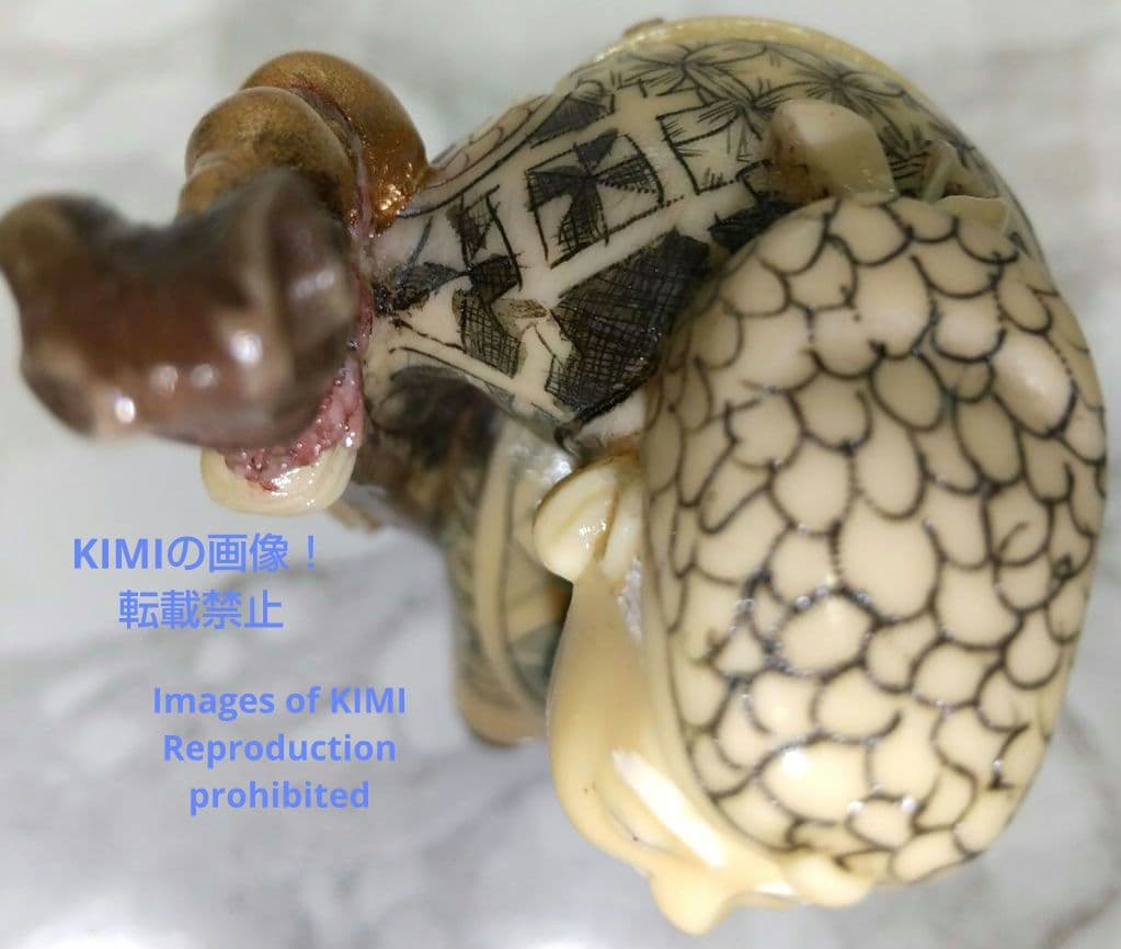 置根付 寿老人 Jurojin 七福神 極細工 在銘 雅俊 Netsuke 仏像