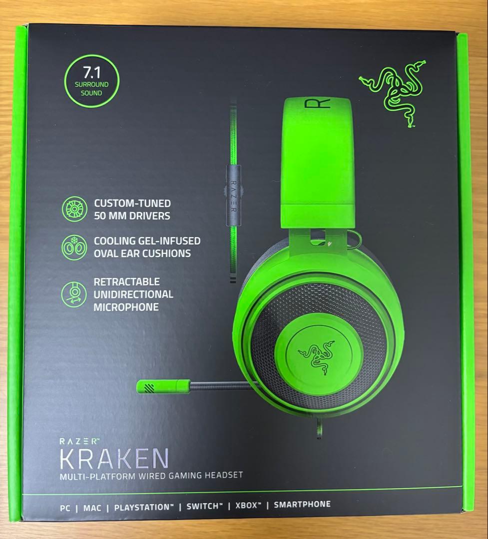 【新品・未使用】 Razer Kraken ゲーミングヘッドセット グリーン