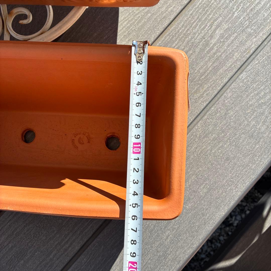 イタリアテラコッタ製植木鉢 プランター2個セット