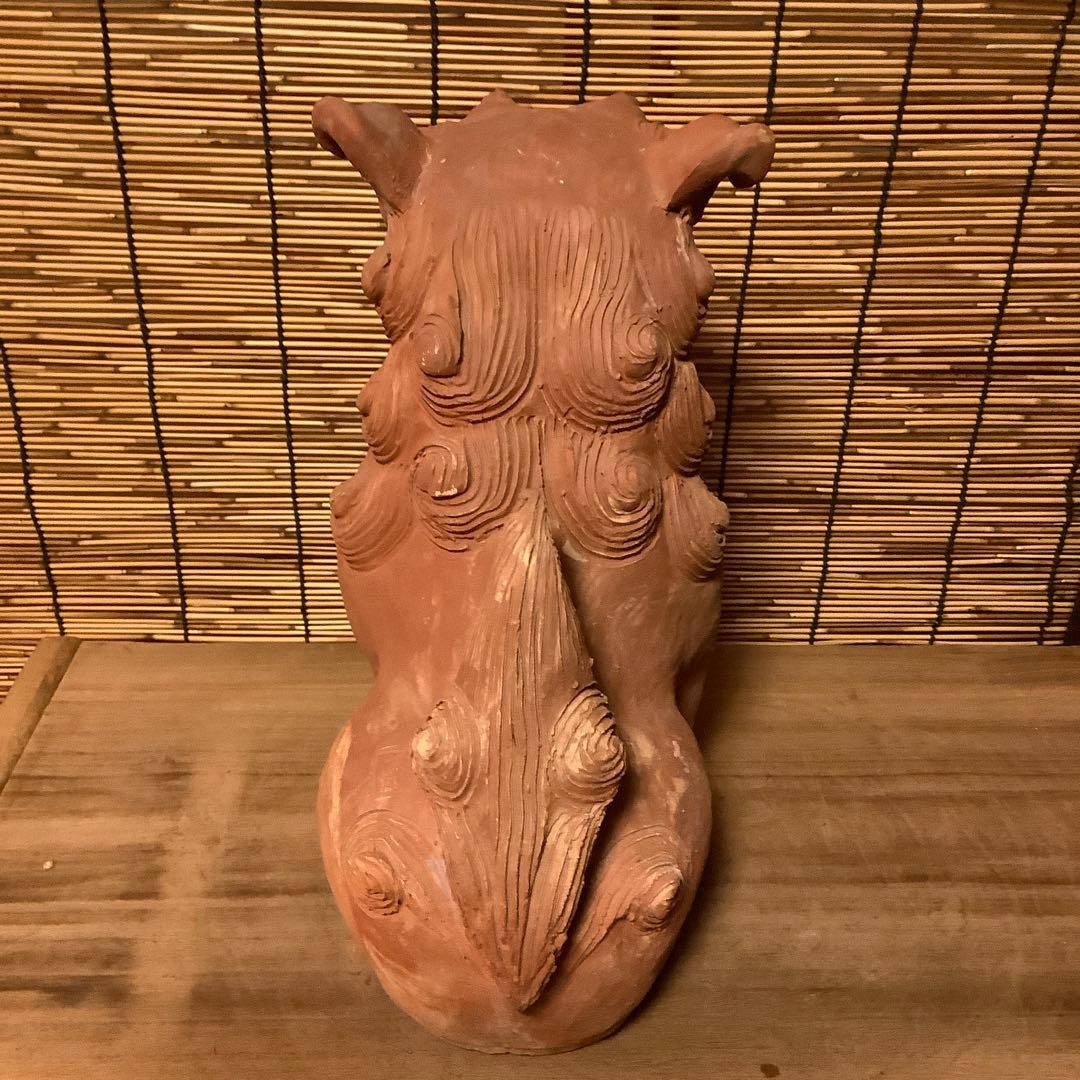 沖縄・名工「新垣榮用・壺屋焼シーサー」狛犬・榮用窯・荒焼・手ひねり・阿吽・銘刻印