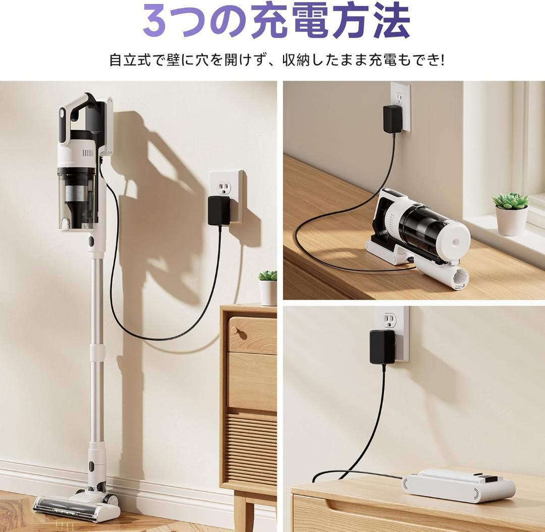 511コードレス掃除機 強力吸引 自立式 55分連続稼働 軽量 サイクロン