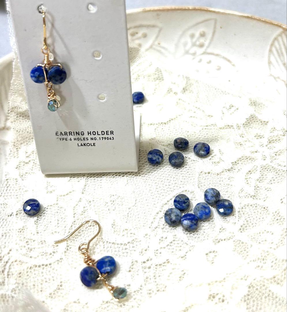 «741»◤専用ページ◢天然石ラピスラズリ*多面カットの輝き*18Kgfワイヤー