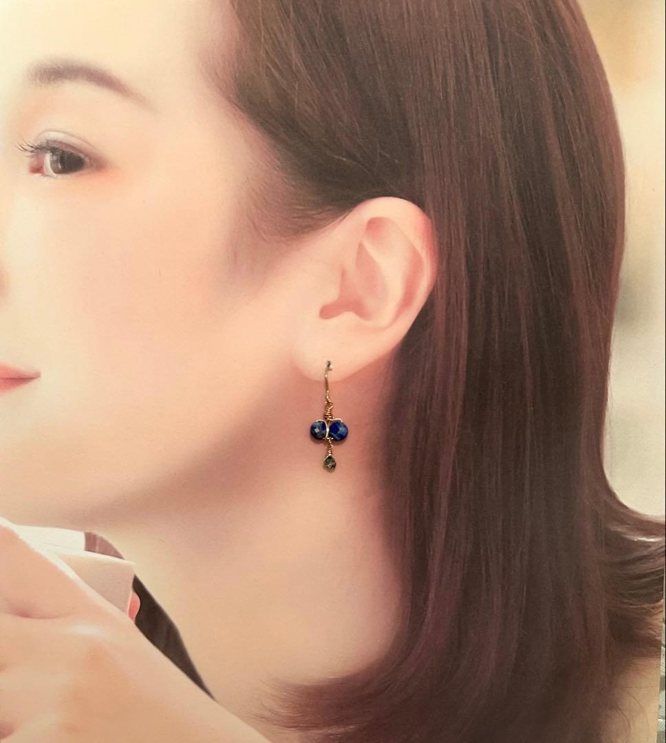 «741»◤専用ページ◢天然石ラピスラズリ*多面カットの輝き*18Kgfワイヤー