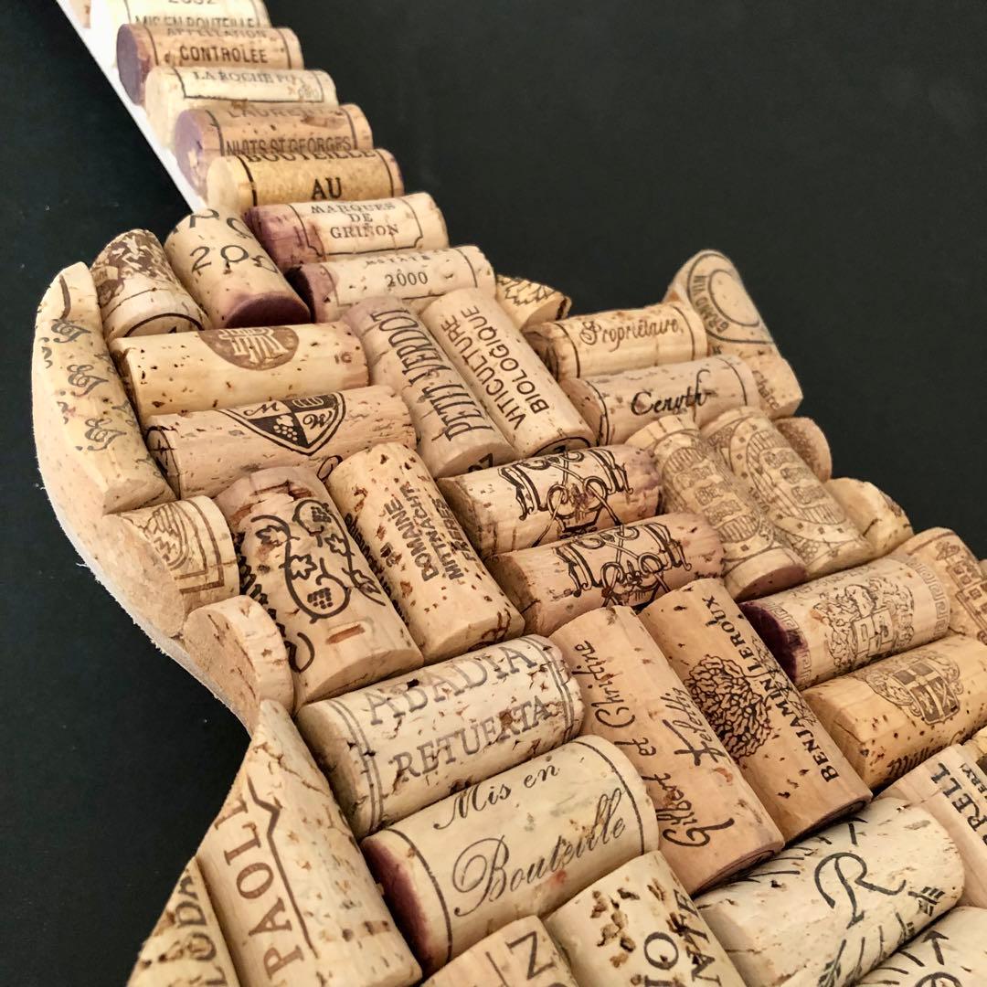 ワインコルク　コルクアート エレキギター　ハンドメイド　インテリア