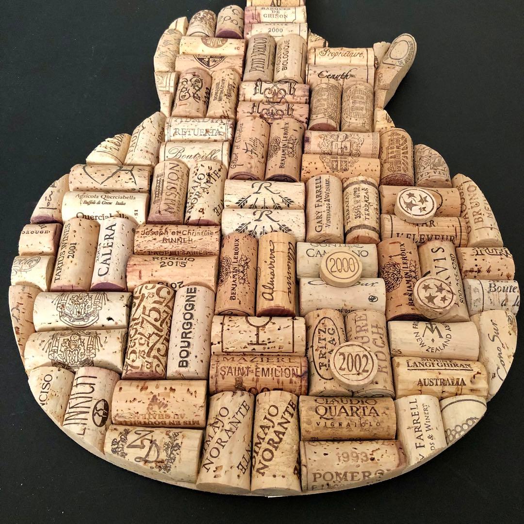 ワインコルク　コルクアート エレキギター　ハンドメイド　インテリア