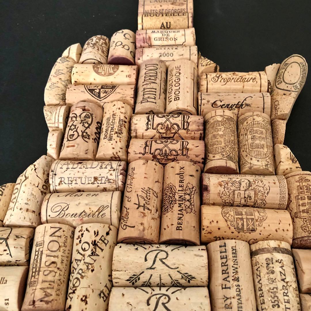 ワインコルク　コルクアート エレキギター　ハンドメイド　インテリア