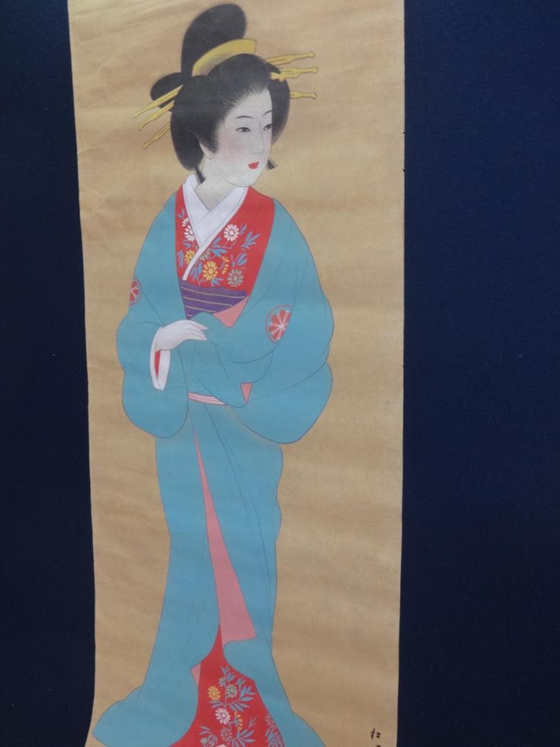 S*o様 上村松園 天保歌妓 水彩画 1935年代 紙本著色 肉筆 浮世絵