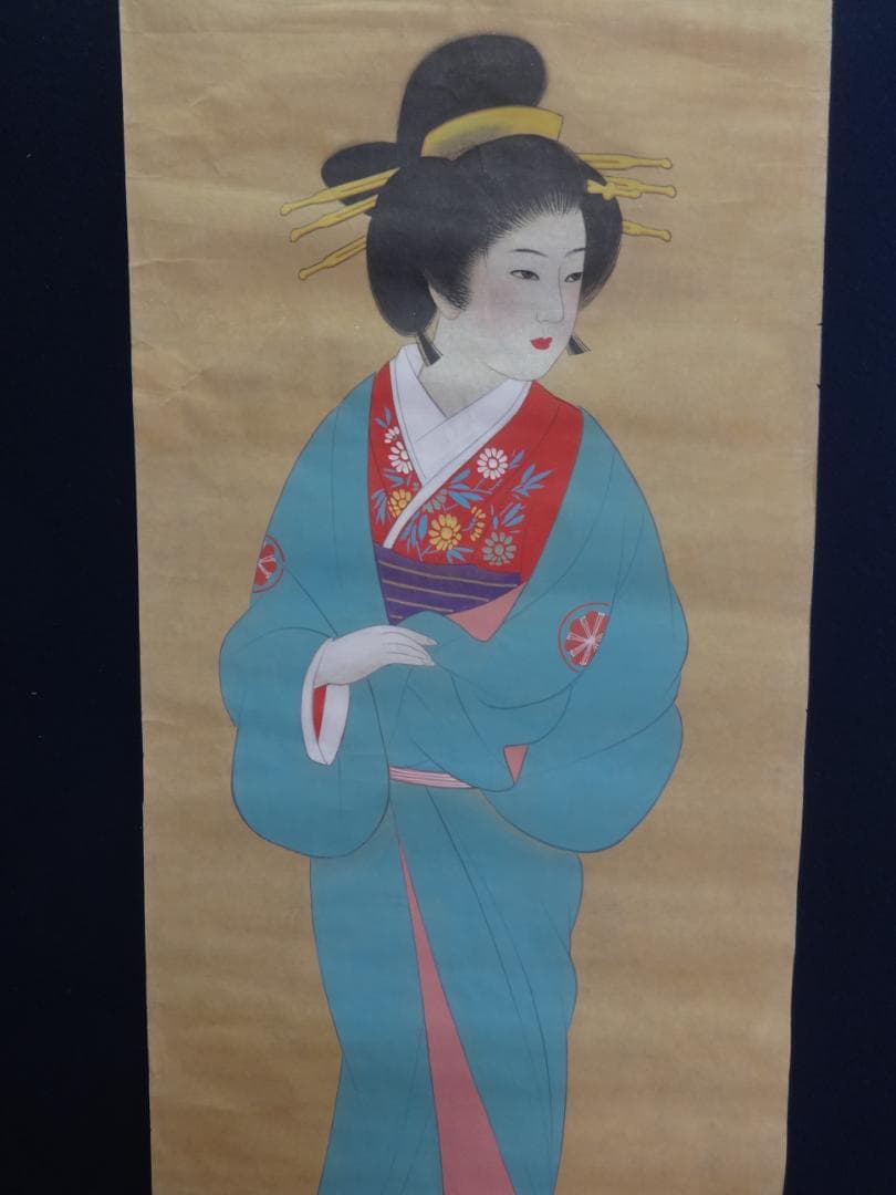 S*o様 上村松園 天保歌妓 水彩画 1935年代 紙本著色 肉筆 浮世絵