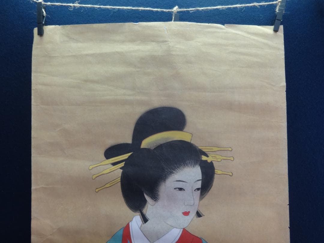 S*o様 上村松園 天保歌妓 水彩画 1935年代 紙本著色 肉筆 浮世絵