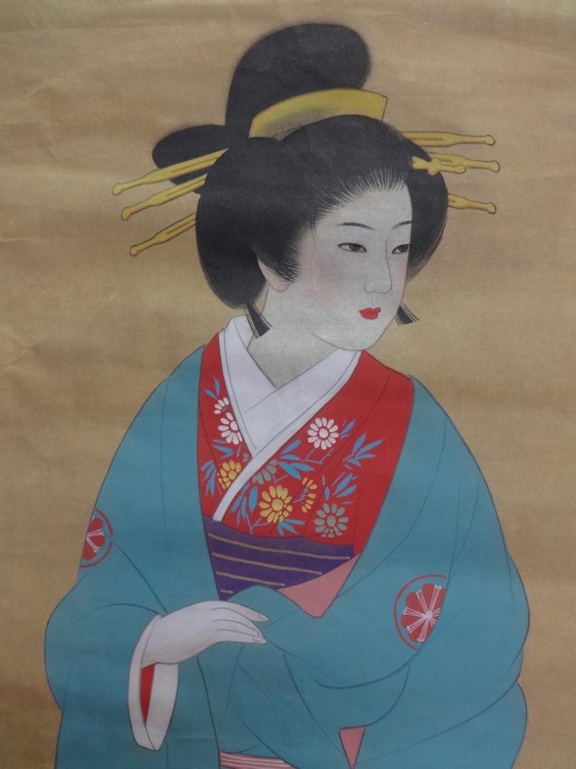 S*o様 上村松園 天保歌妓 水彩画 1935年代 紙本著色 肉筆 浮世絵