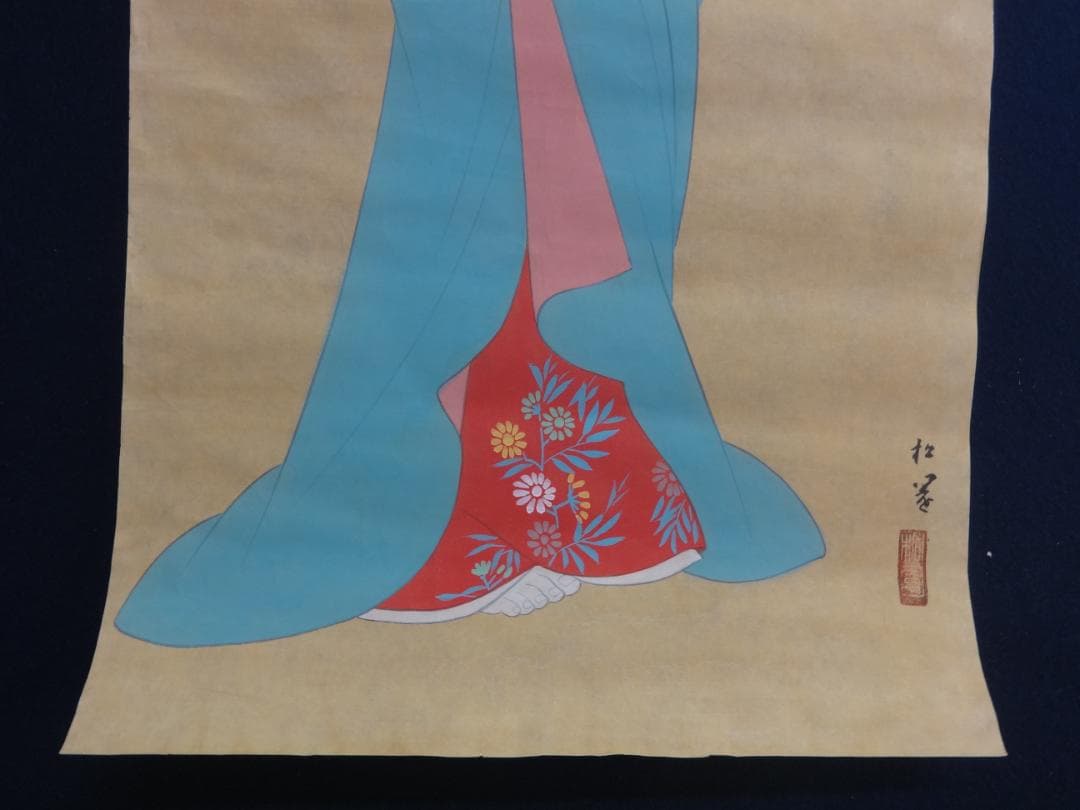 S*o様 上村松園 天保歌妓 水彩画 1935年代 紙本著色 肉筆 浮世絵