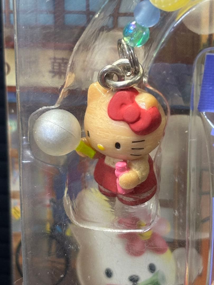 サンリオ　キティ　夕焼けはろうきてぃ　ストラップ　根付け　レトロ