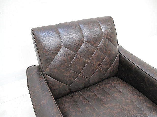 オールドカリモク ロビーチェア　1シーター　ダイヤステッチ　　1Pソファ