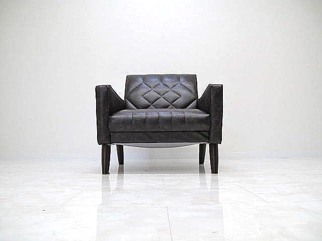 オールドカリモク ロビーチェア　1シーター　ダイヤステッチ　　1Pソファ