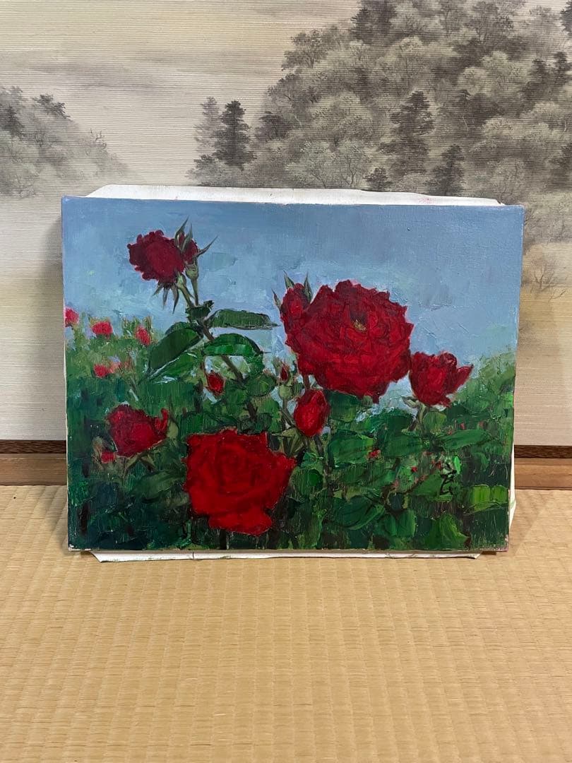 油絵　F６号　バラ