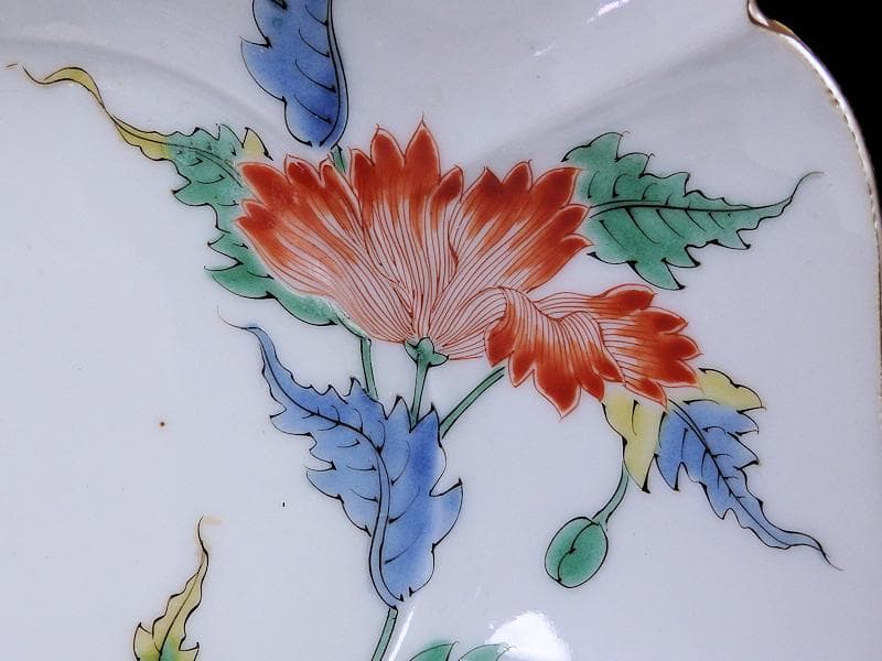 大聖寺伊万里　色絵　芙蓉の図　膾皿　F041AS-CQv