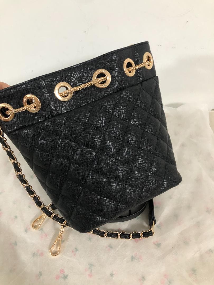 防塵袋付き ブラックショルダーバッグ黒ノベルティ