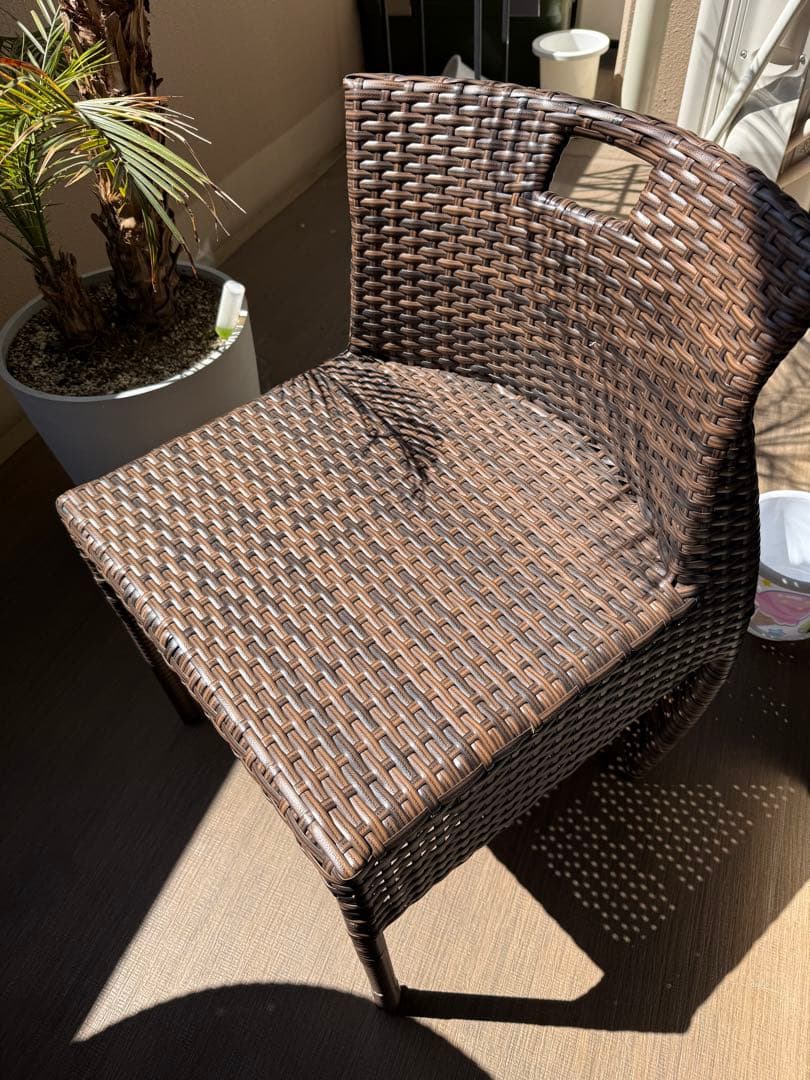 ラタン調 チェア 高級人工ラタン Conuto ブラウン ガーデンチェア②