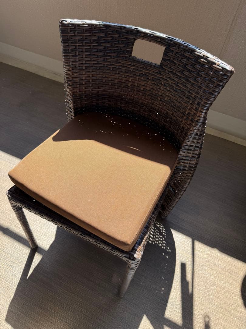 ラタン調 チェア 高級人工ラタン Conuto ブラウン ガーデンチェア②
