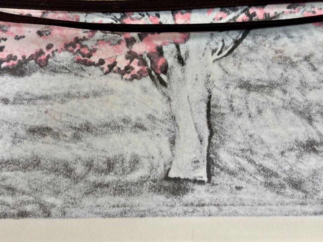 #大本靖 木版画 A.P. 北の桜B 直筆サイン