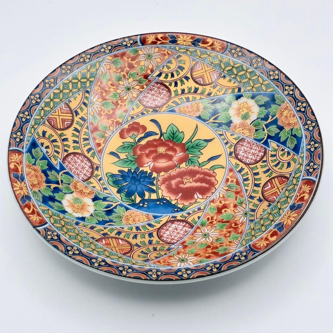 【美品】有田燒 万葉窯 色給丸紋 小皿揃 6枚セット 取皿 古伊万里 金彩