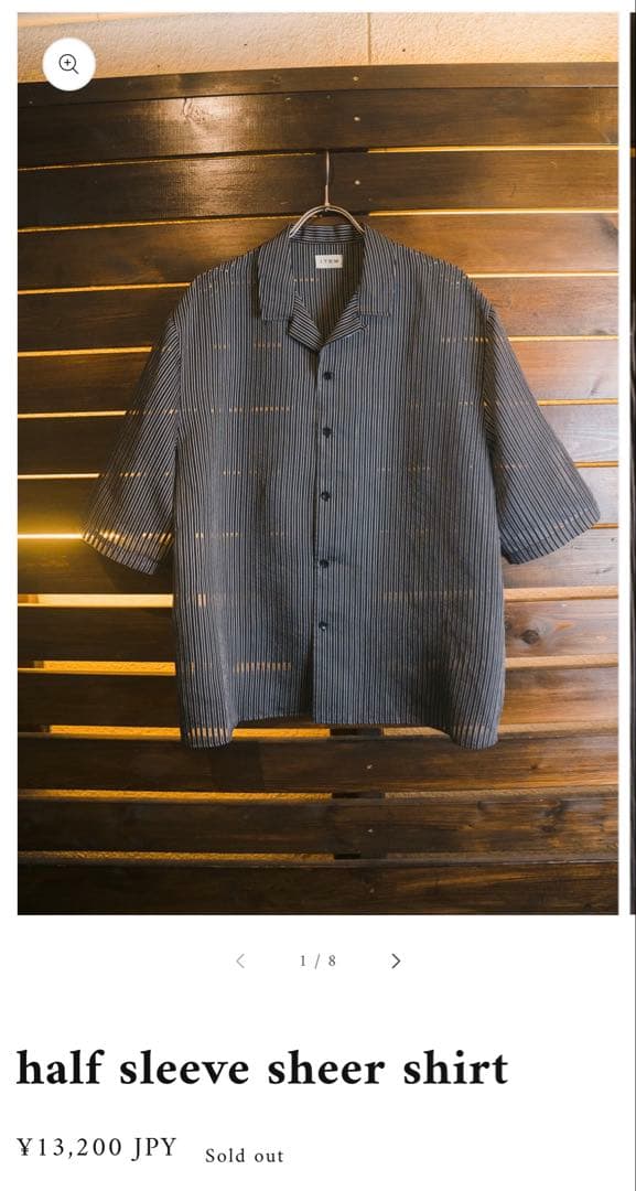 工藤大輝 ITEM half sleeve sheer shirt