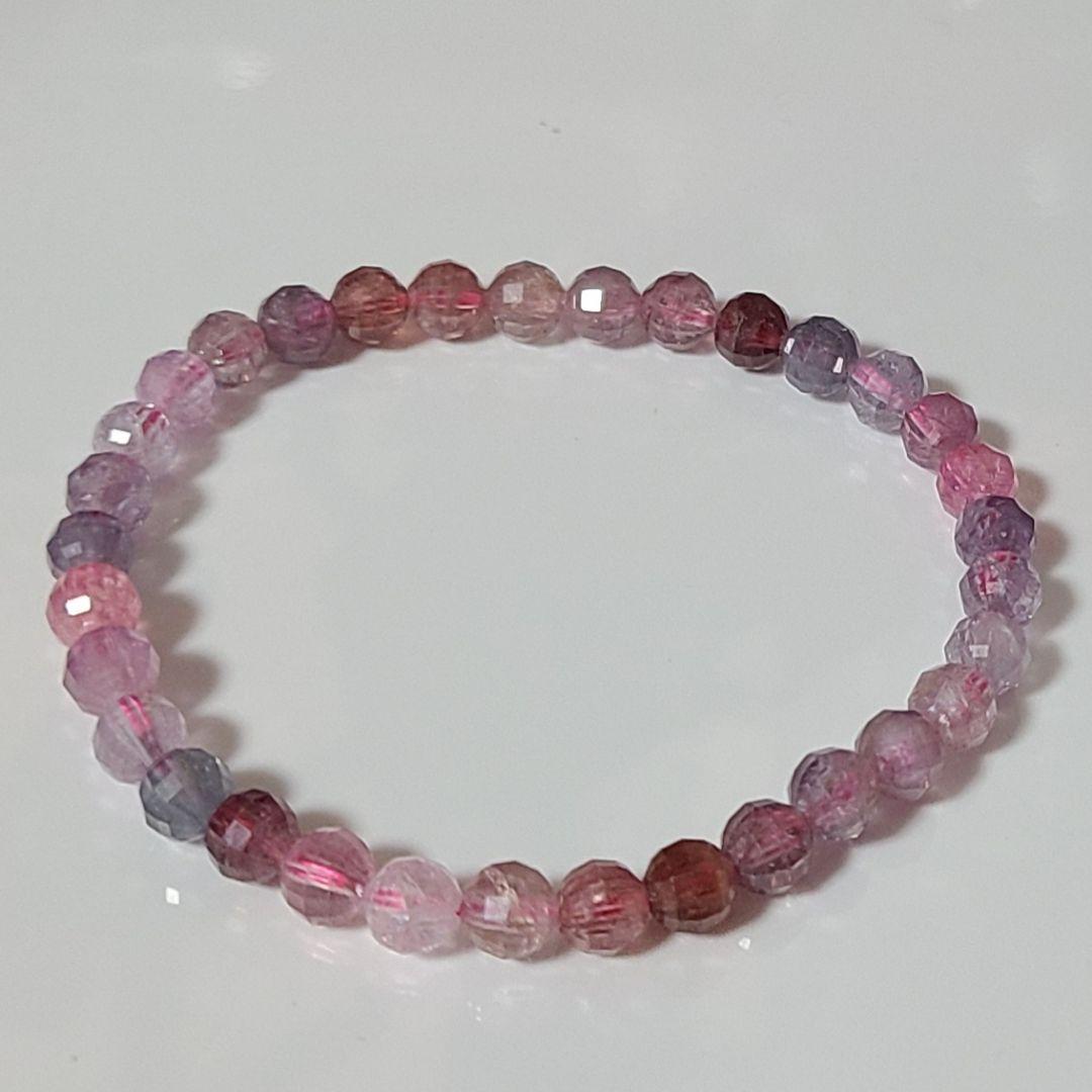 5mm 15.5cm スピネル 高品質 天然石 ブレスレット ミラーボールカット