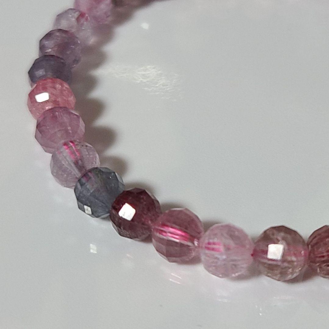 5mm 15.5cm スピネル 高品質 天然石 ブレスレット ミラーボールカット