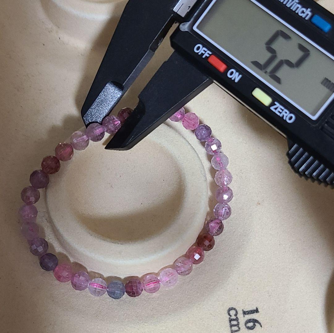 5mm 15.5cm スピネル 高品質 天然石 ブレスレット ミラーボールカット