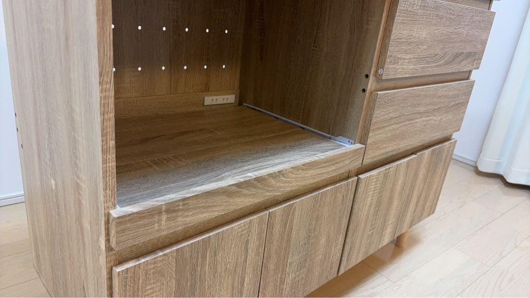 【送料込】LOWYA キッチンカウンター（オーク）　使用期間短く、美品！