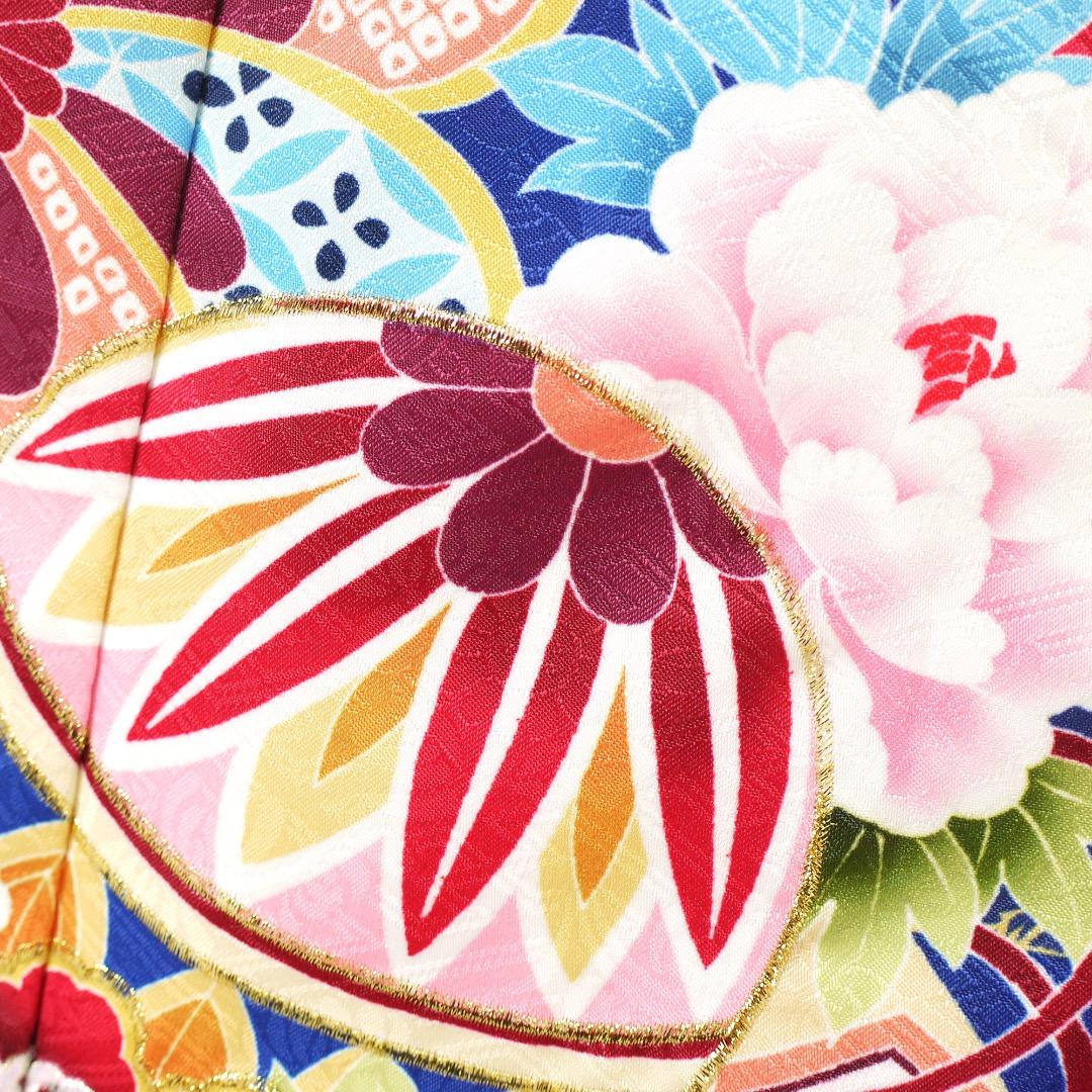 七五三 女の子 7歳 四つ身 着物 帯 フルセット 古典 青