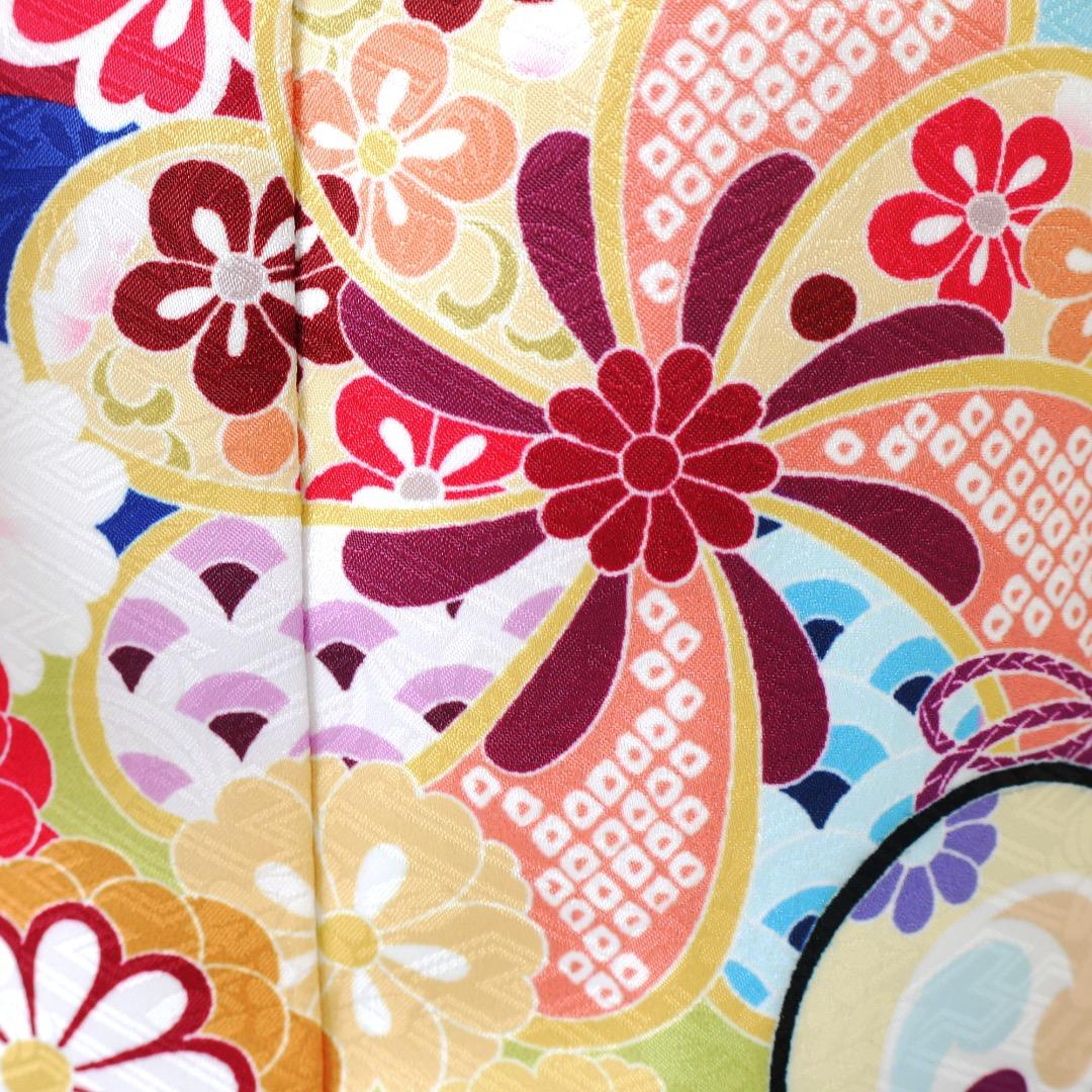 七五三 女の子 7歳 四つ身 着物 帯 フルセット 古典 青