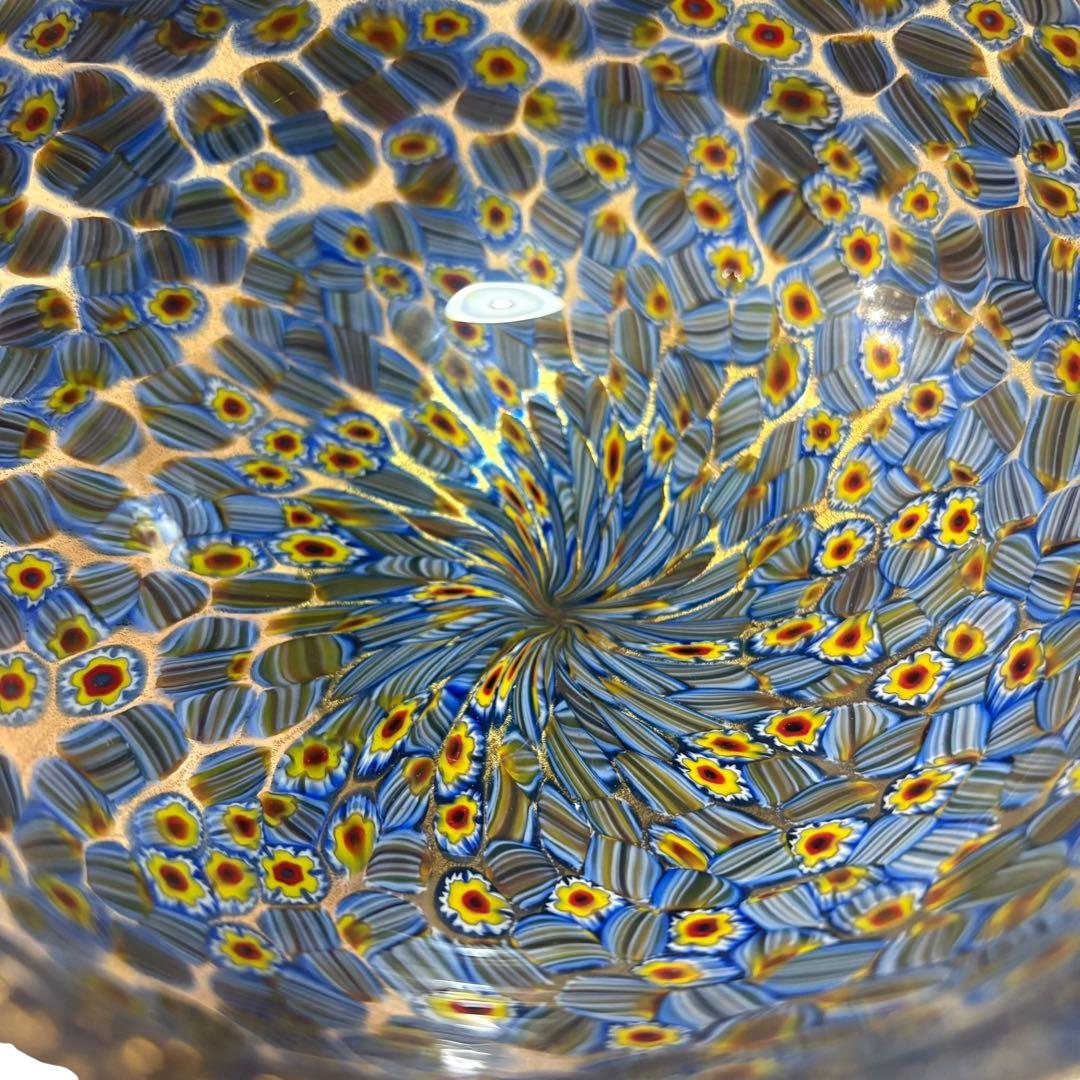 ベネチアンガラス ミルフィオリ 金彩 ガラスボウル ムラーノ ラグナ