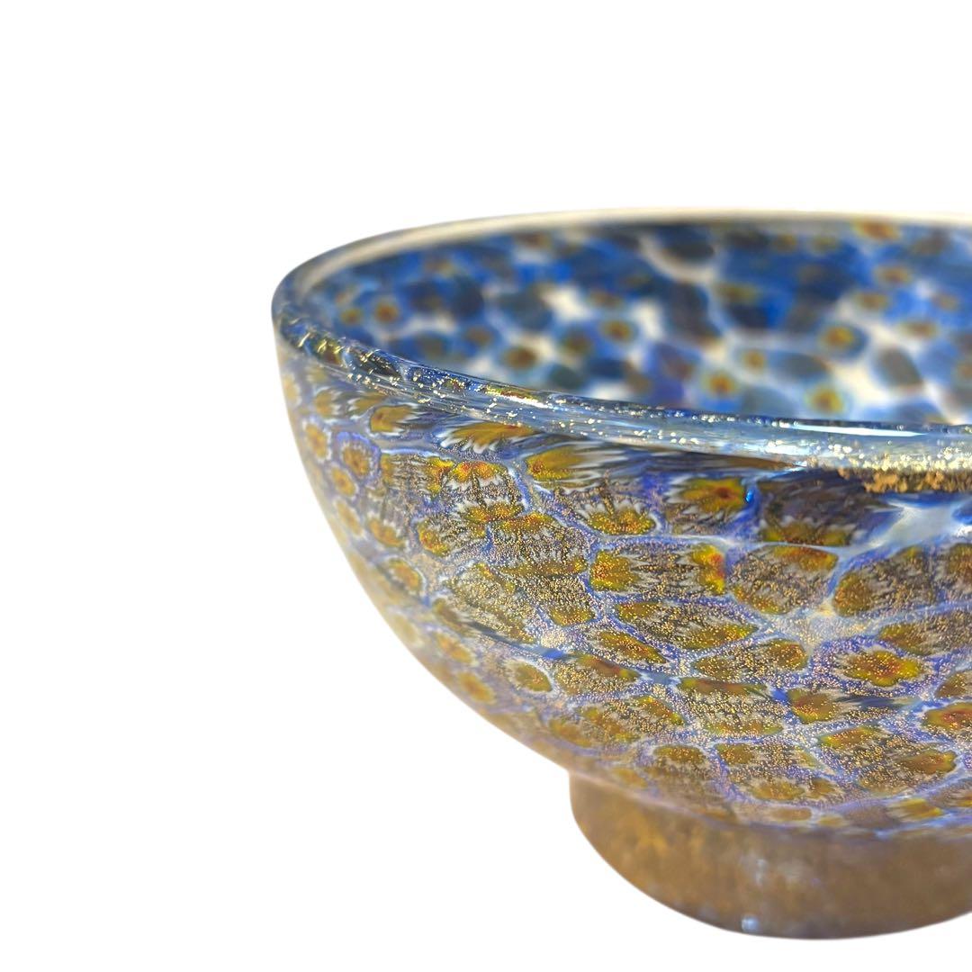 ベネチアンガラス ミルフィオリ 金彩 ガラスボウル ムラーノ ラグナ