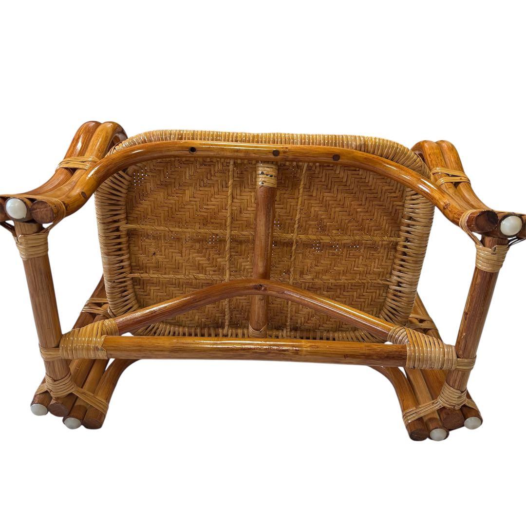 【極美品】ラタン製 カジュアルチェア ラタンチェア 藤 アンティーク レトロ