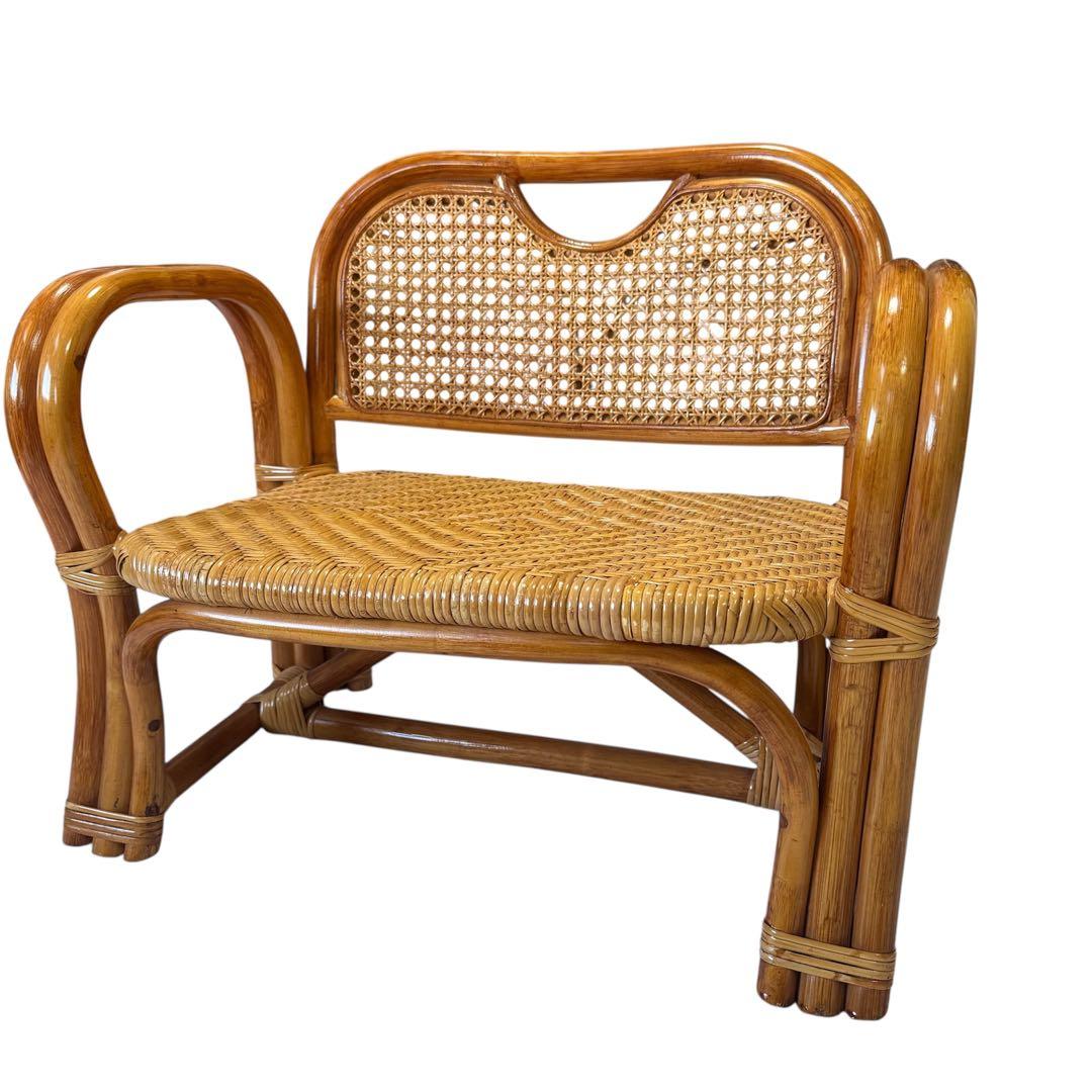【極美品】ラタン製 カジュアルチェア ラタンチェア 藤 アンティーク レトロ