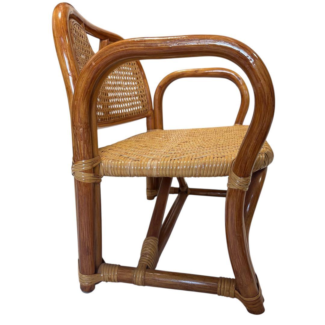 【極美品】ラタン製 カジュアルチェア ラタンチェア 藤 アンティーク レトロ