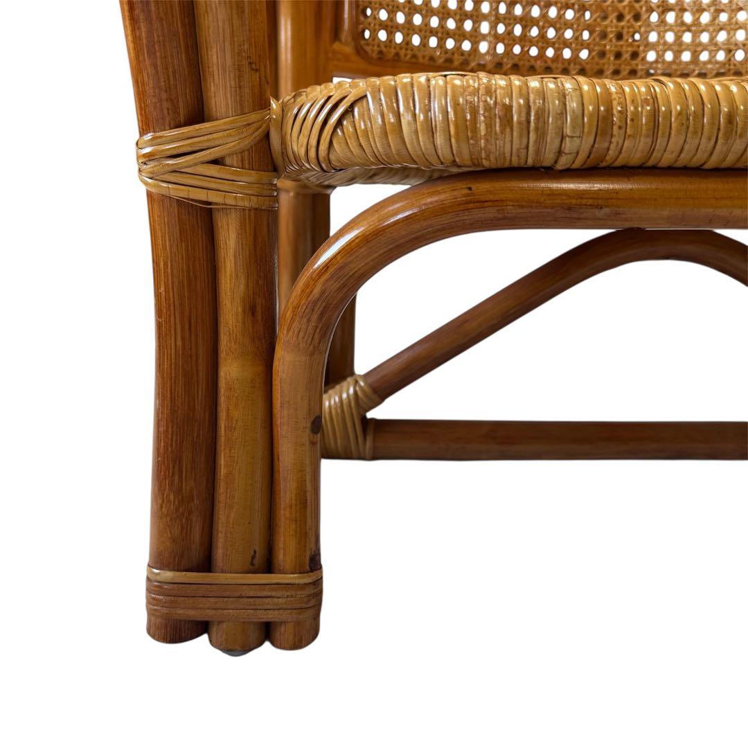 【極美品】ラタン製 カジュアルチェア ラタンチェア 藤 アンティーク レトロ