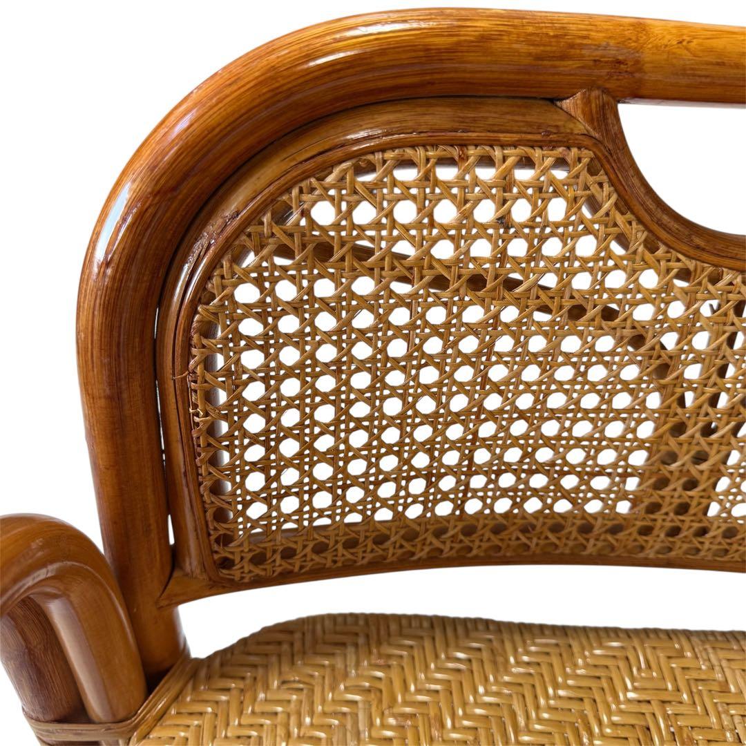 【極美品】ラタン製 カジュアルチェア ラタンチェア 藤 アンティーク レトロ