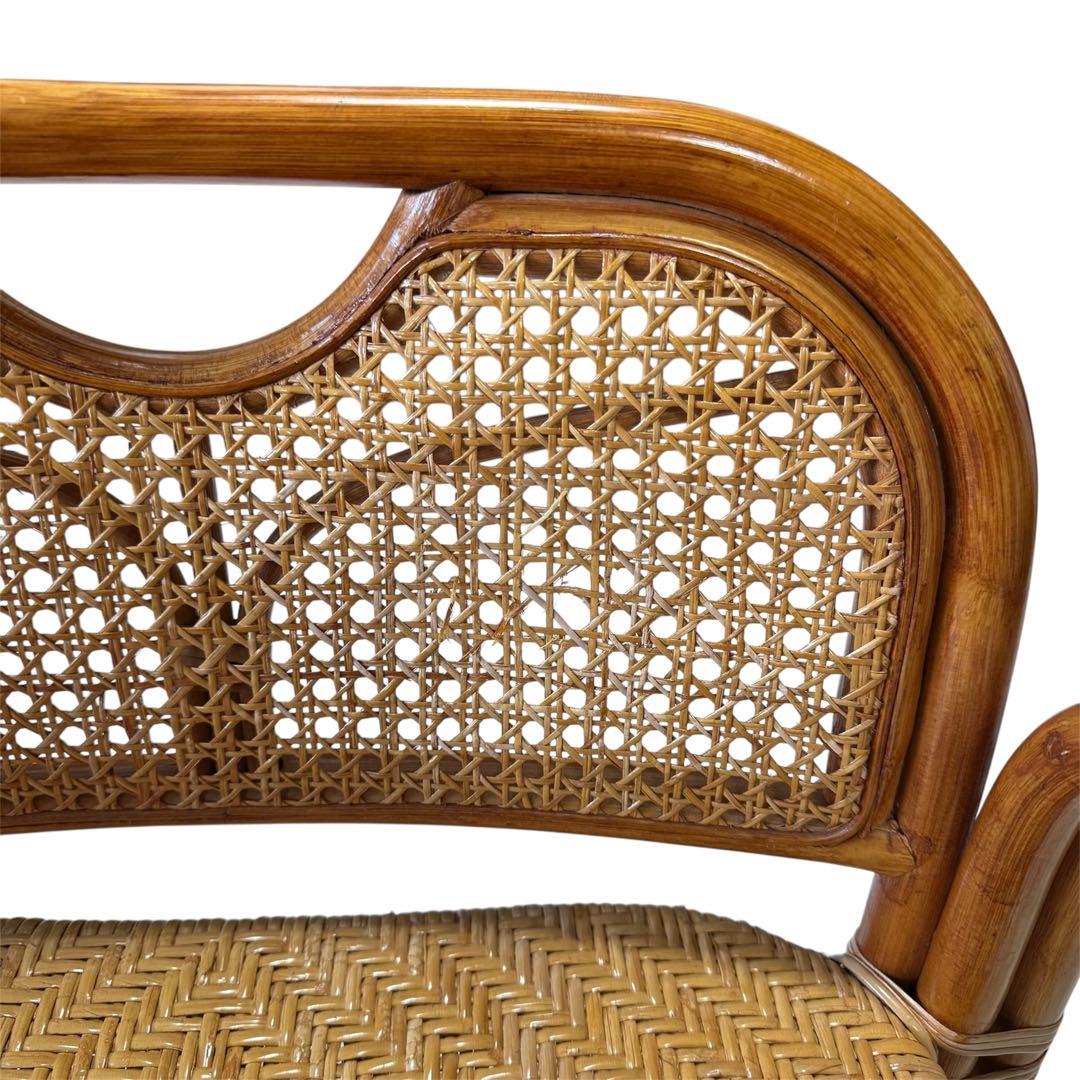 【極美品】ラタン製 カジュアルチェア ラタンチェア 藤 アンティーク レトロ