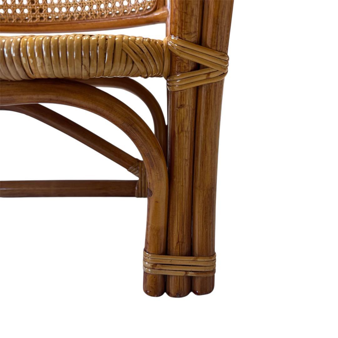 【極美品】ラタン製 カジュアルチェア ラタンチェア 藤 アンティーク レトロ