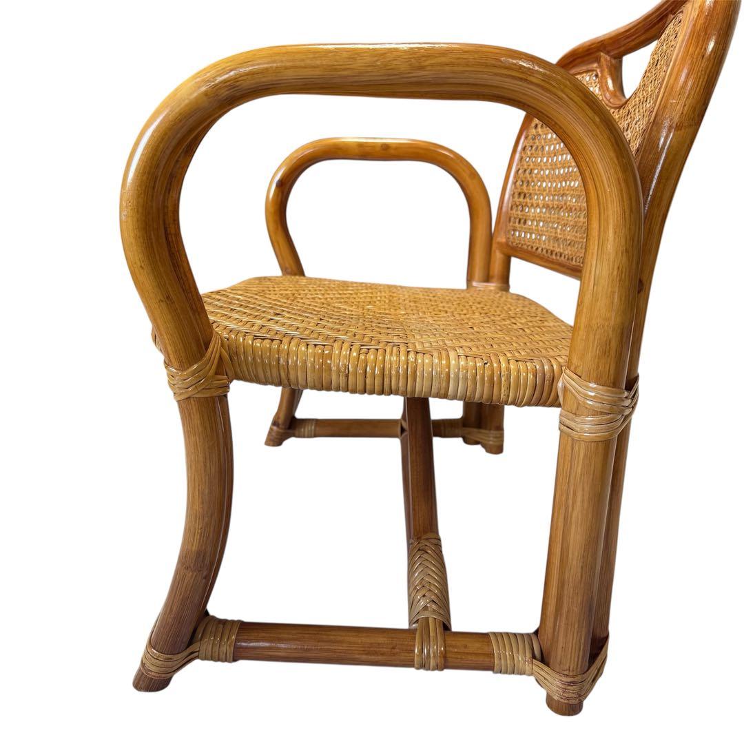【極美品】ラタン製 カジュアルチェア ラタンチェア 藤 アンティーク レトロ