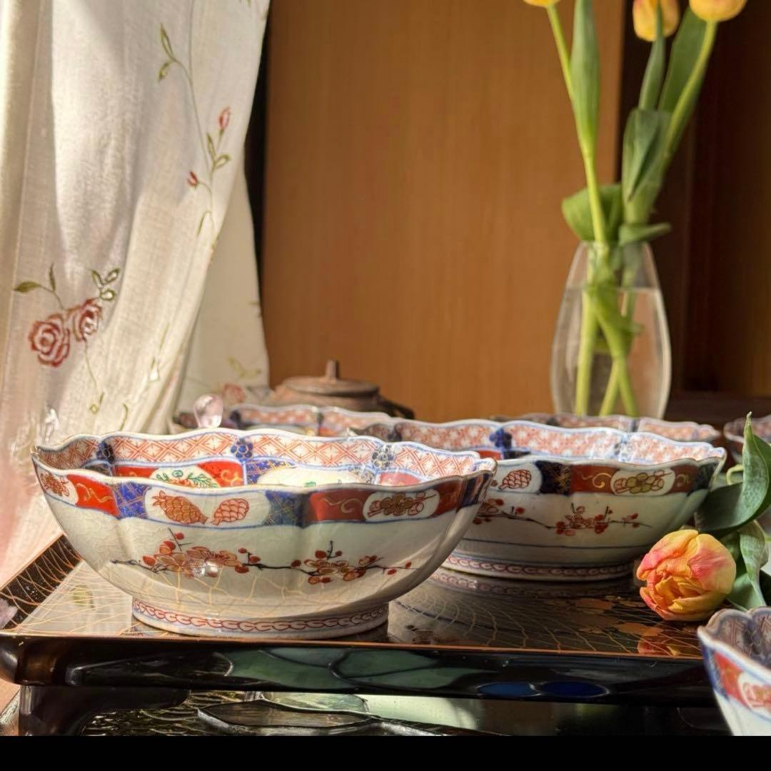 Y様のお皿です‼️『桐花鳳凰文様』切支丹皿松梅桐菊8客➕1木箱入り