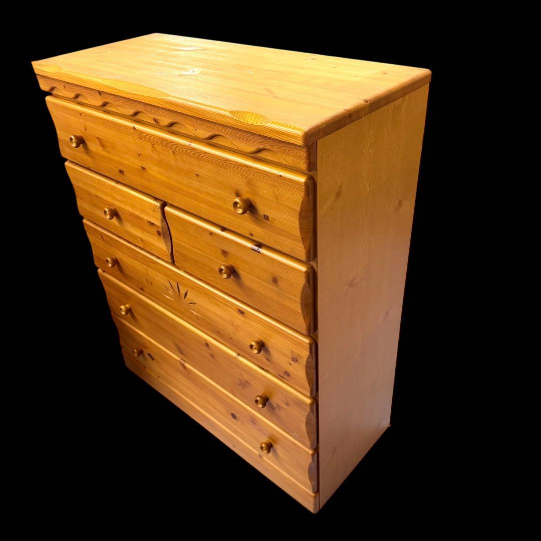 ビンテージパイン材★リビングチェスト　北欧カントリースタイル　無垢材