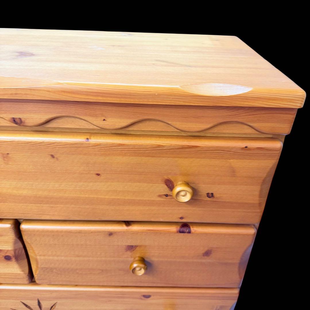 ビンテージパイン材★リビングチェスト　北欧カントリースタイル　無垢材